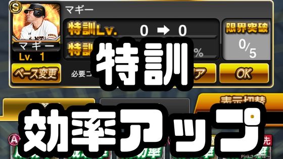 特訓効率アップ