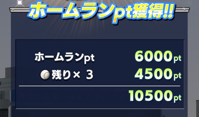 ホームランダービー残球ボーナス