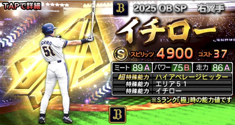 2025イチロー能力値特殊能力