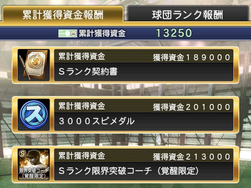ベースボールマネージャー累計報酬